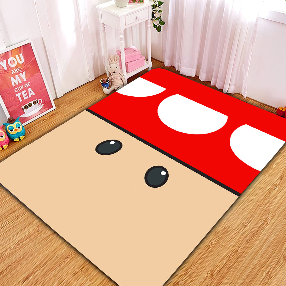 Mario Mushroom Rug for Home Room Decor - Red Carpet Style