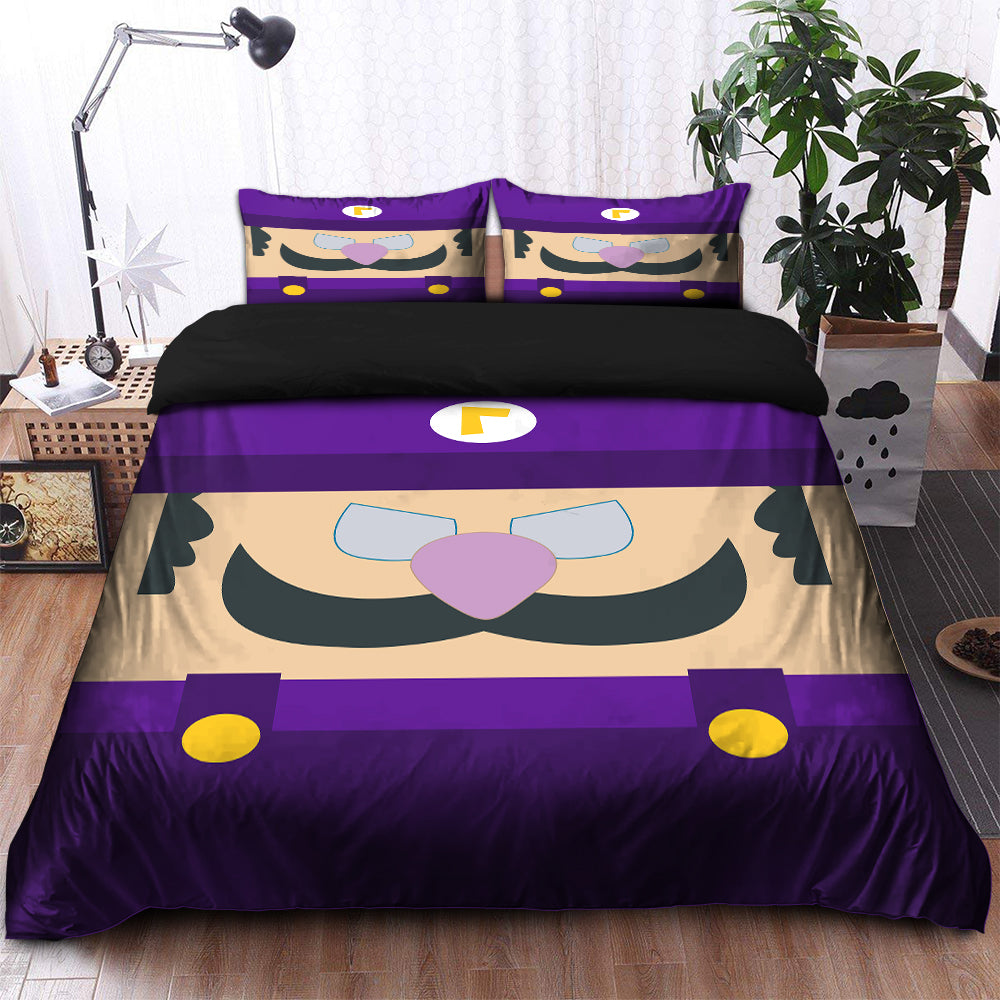 Waluigi Purple Bedding Set with Duvet Cover and 2 Pillowcases