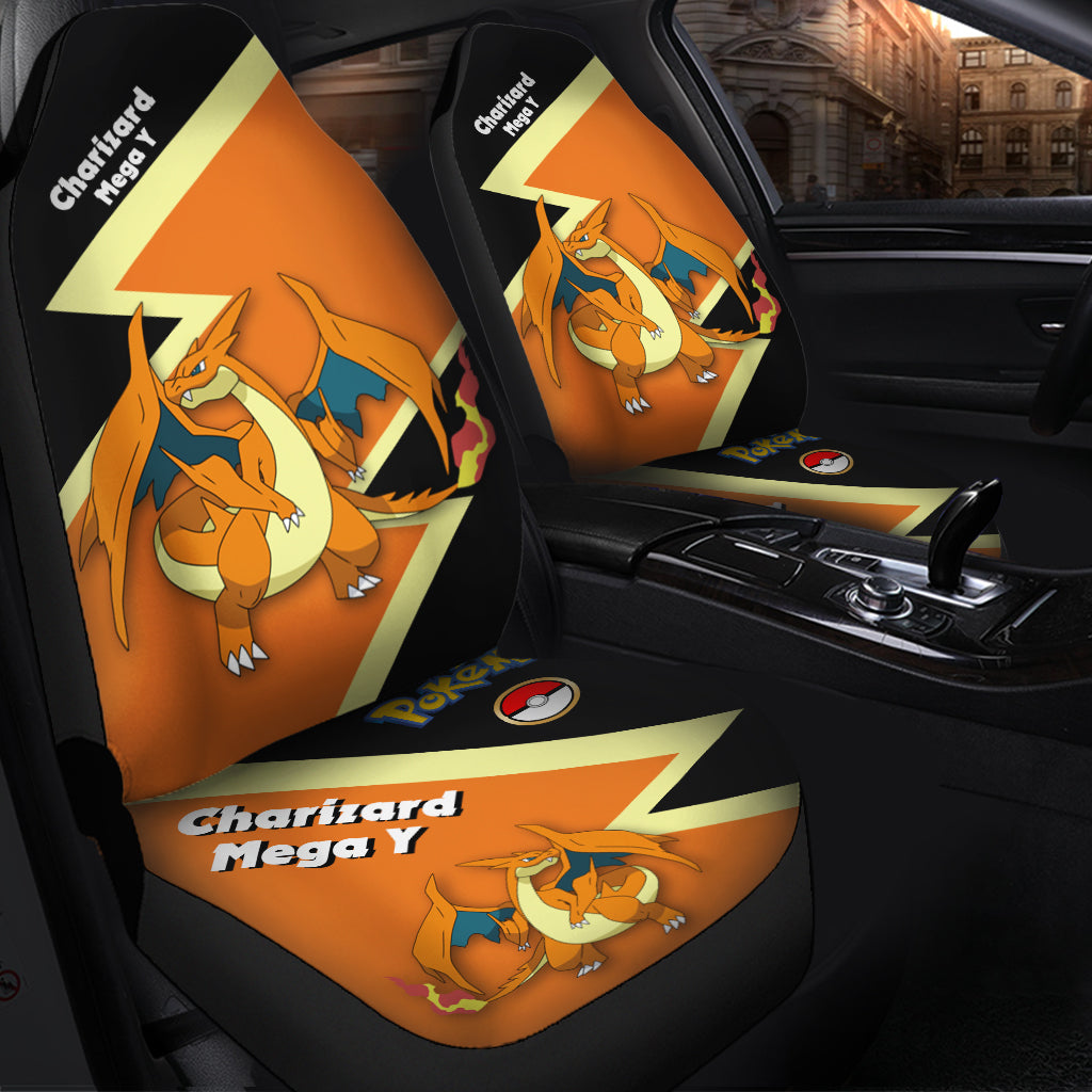 Mega Charizard Y Pokemon Custom Car Seat Covers Protectors Decor