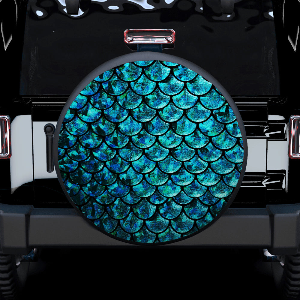 Mermaid Blue Jeep Spare Tire Cover for Camper Gifts