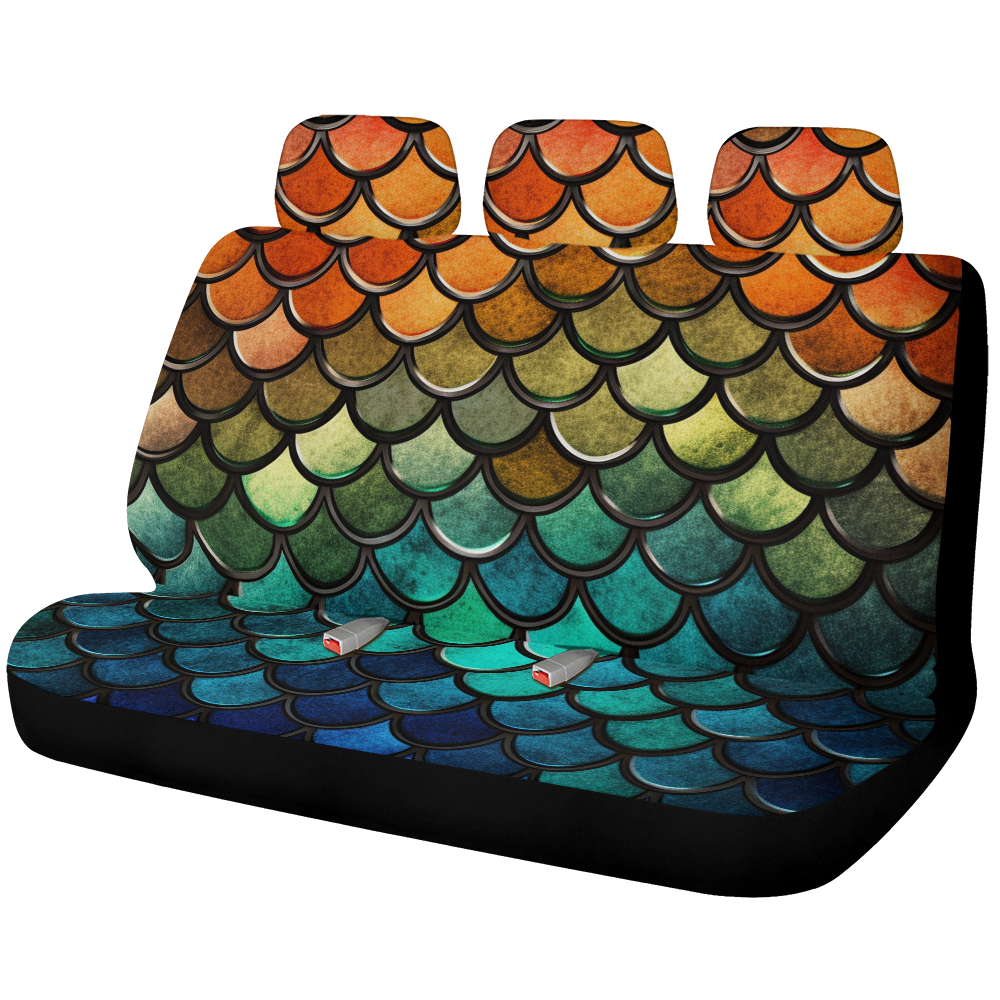 Mermaid Fish Scale Back Seat Covers for Car Decor and Protection