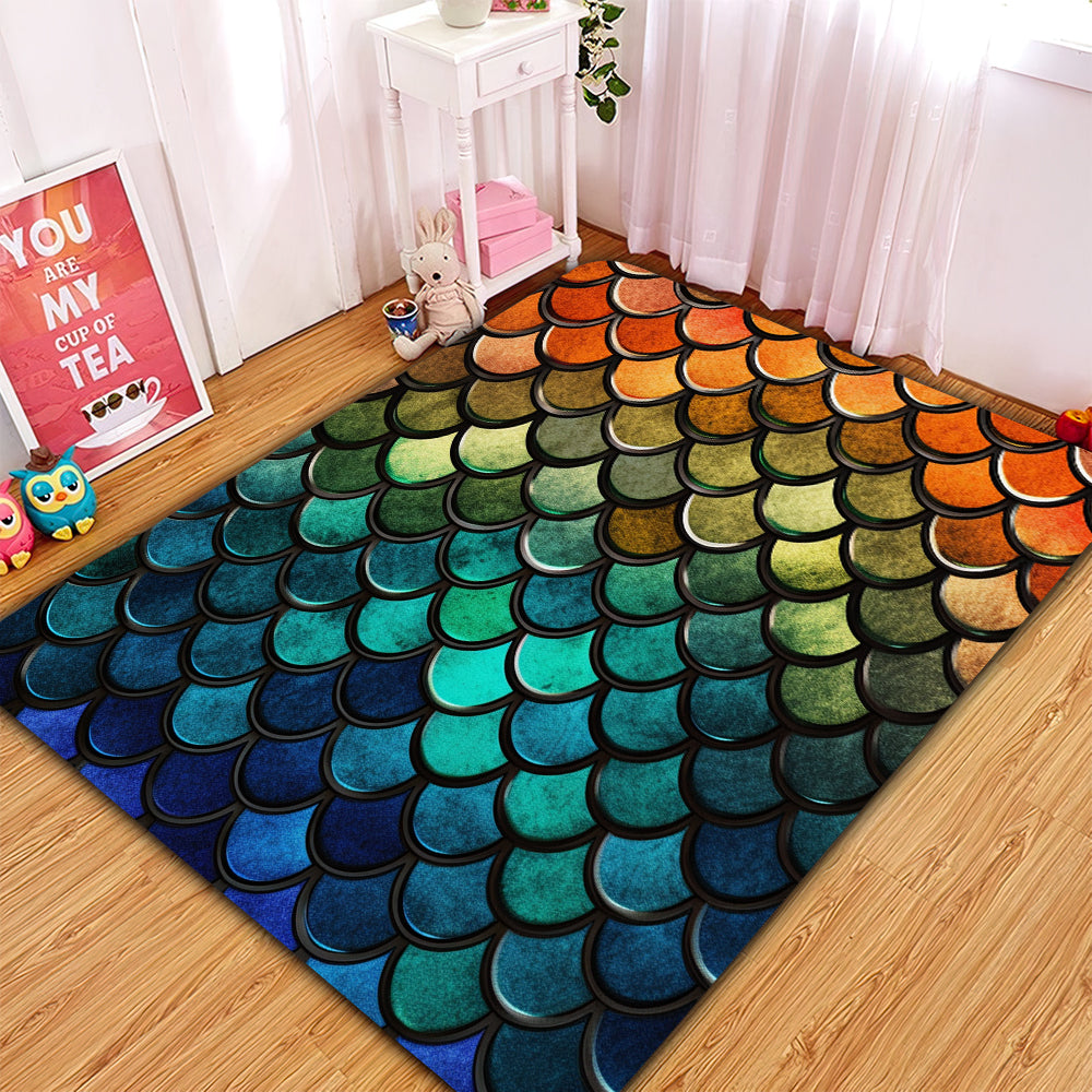 Mermaid Scale Rug for Home Decor - Stylish Carpet for Rooms