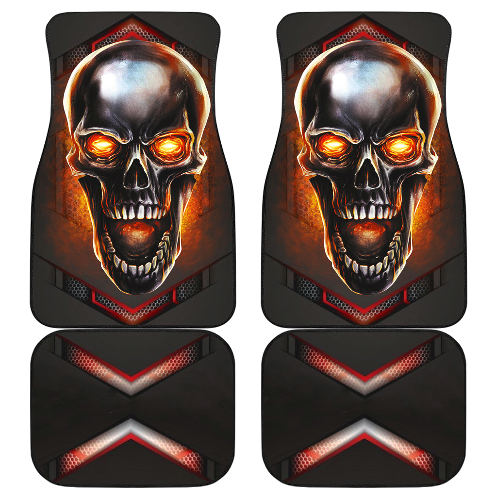 Metal Skull Fire Jeep Car Accessories Premium Floor Mats
