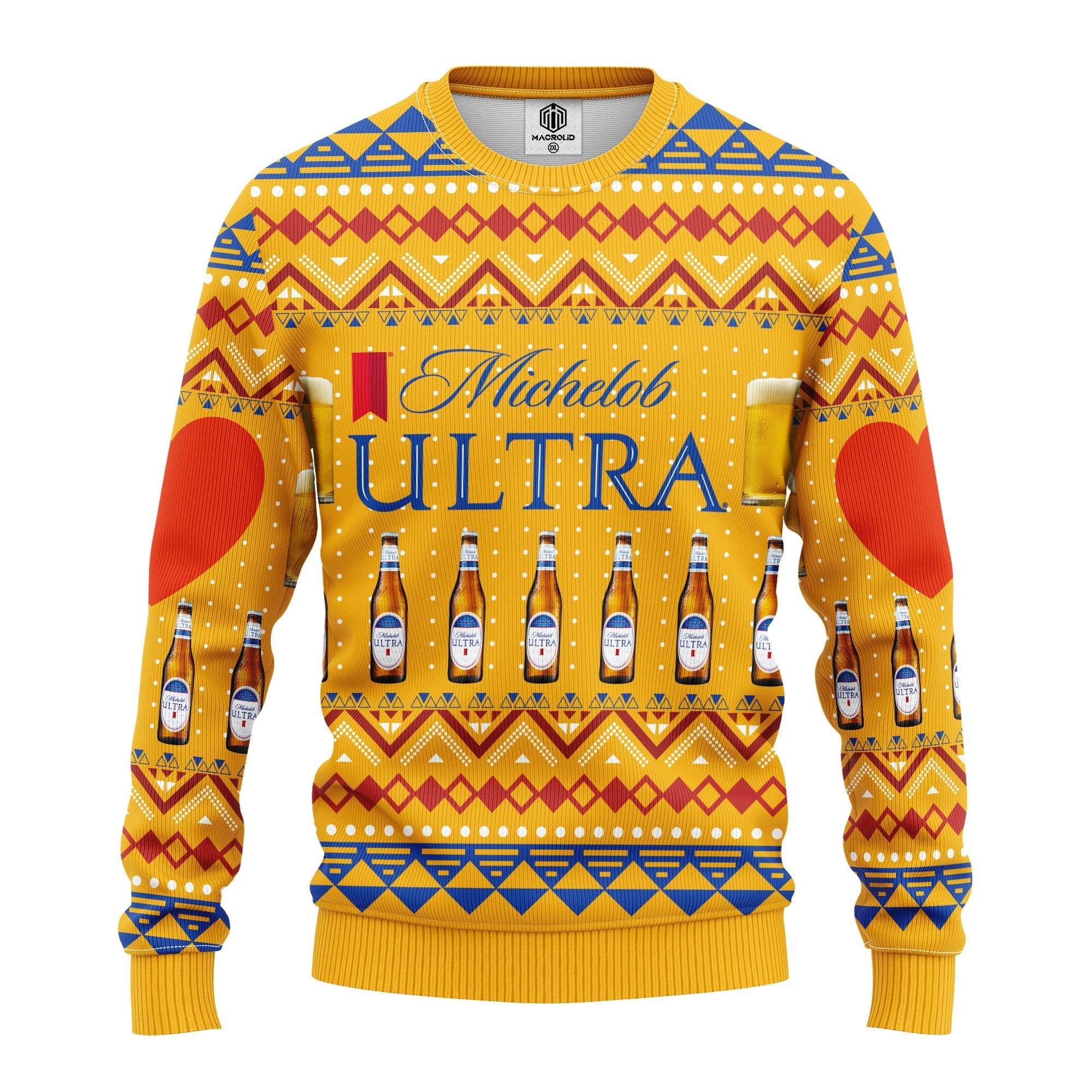 Michelob Ugly Christmas Sweater Gift Idea for Thanksgiving 3D Design