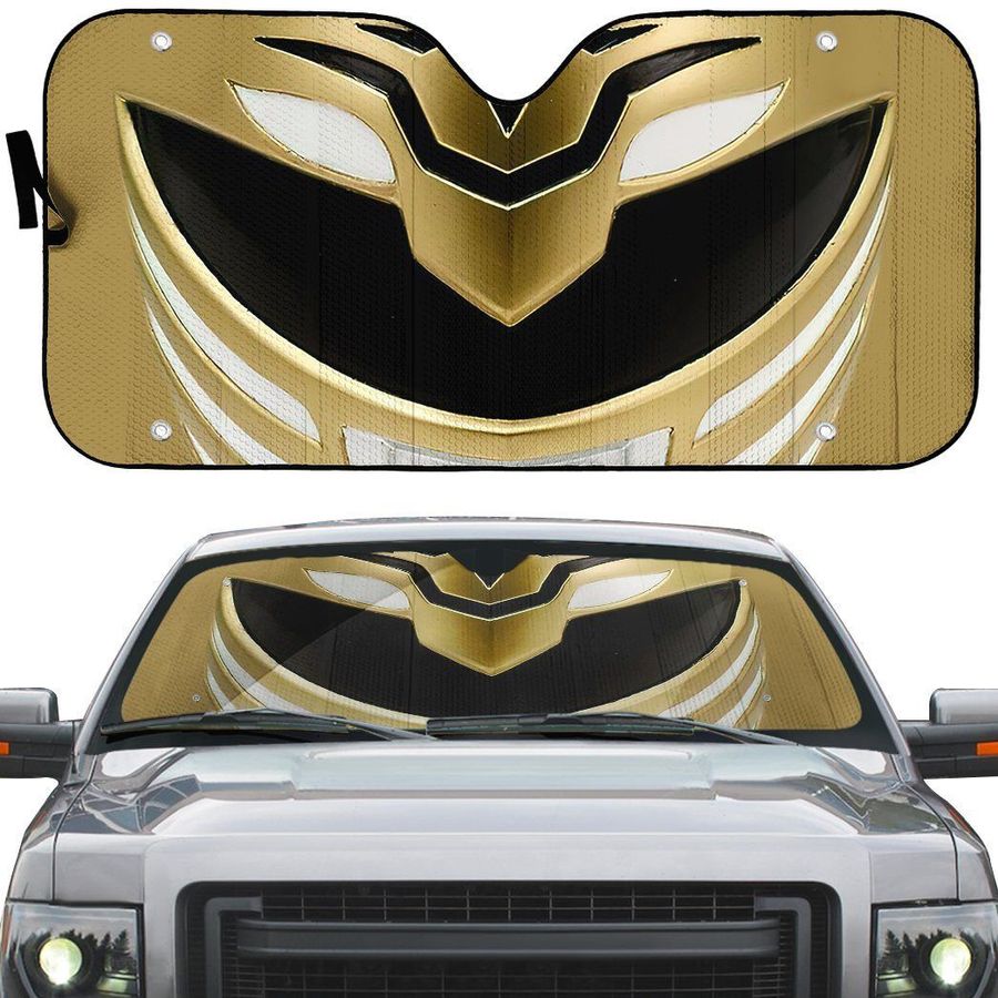 Mighty Morphin White Power Ranger Helmet Sunshade Auto Windshield