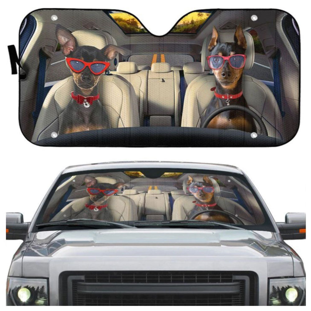 Miniature Pinscher Dog Sun Shades for Car Windshield Accessories