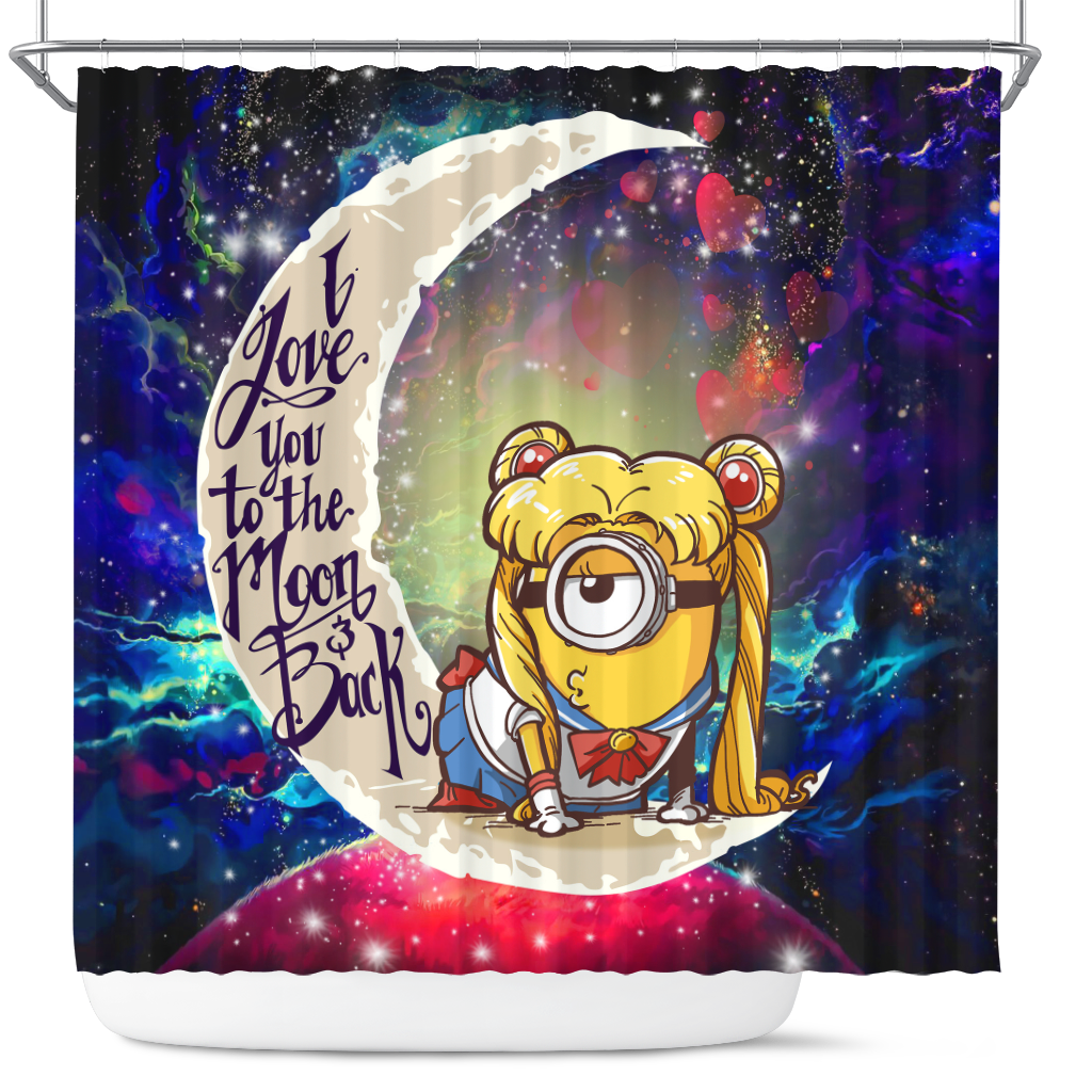 Minion Galaxy Shower Curtain Love You To The Moon Design