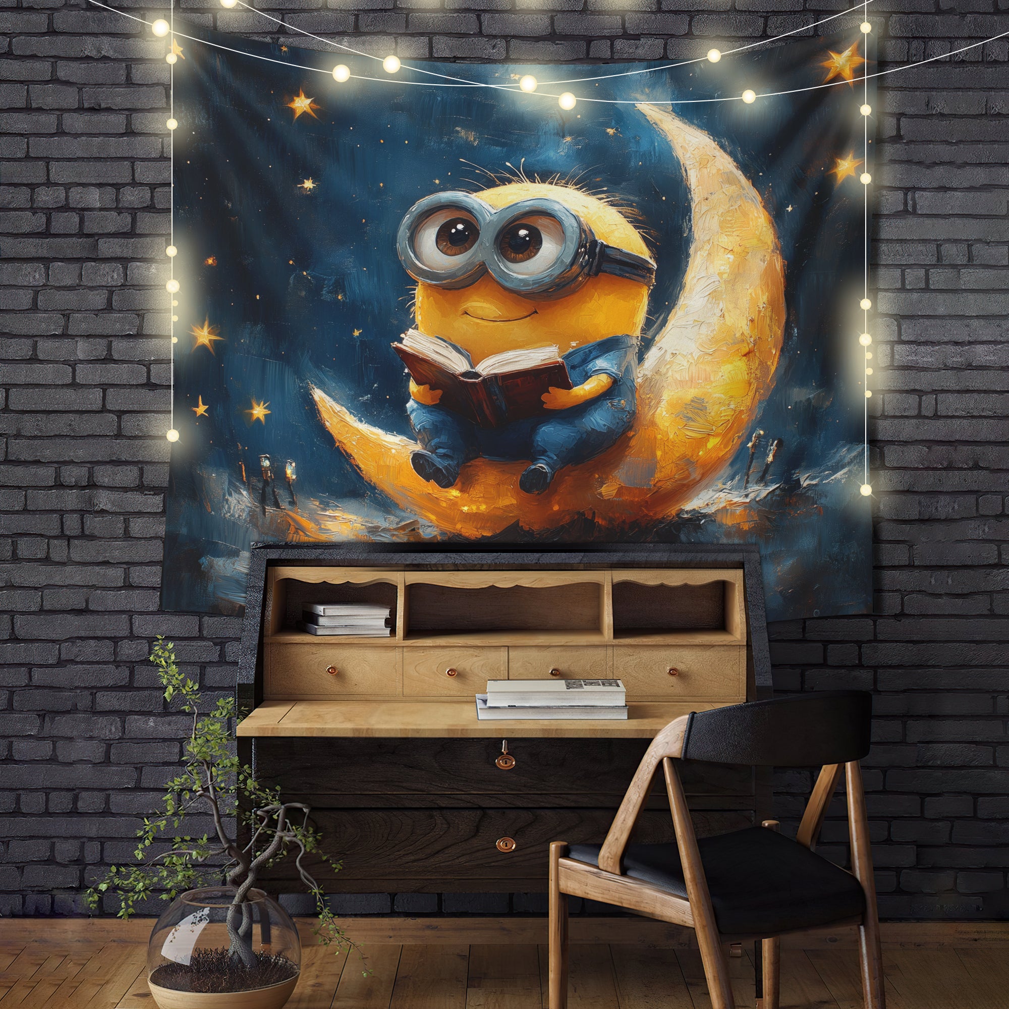 Minions Crescent Moon Tapestry - Fun Room Decor for Kids
