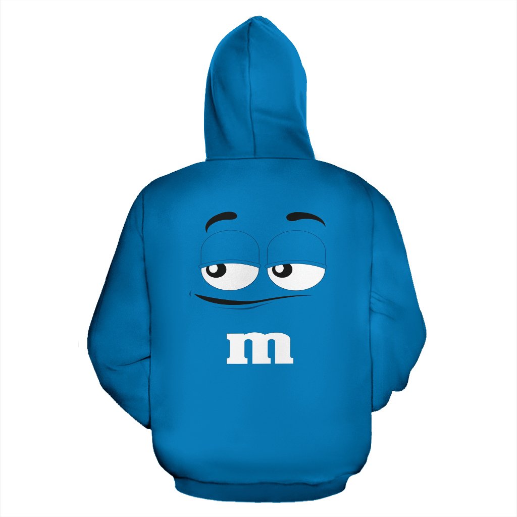 M&M Chocolate Graphic Hoodie for Men and Women - Blue