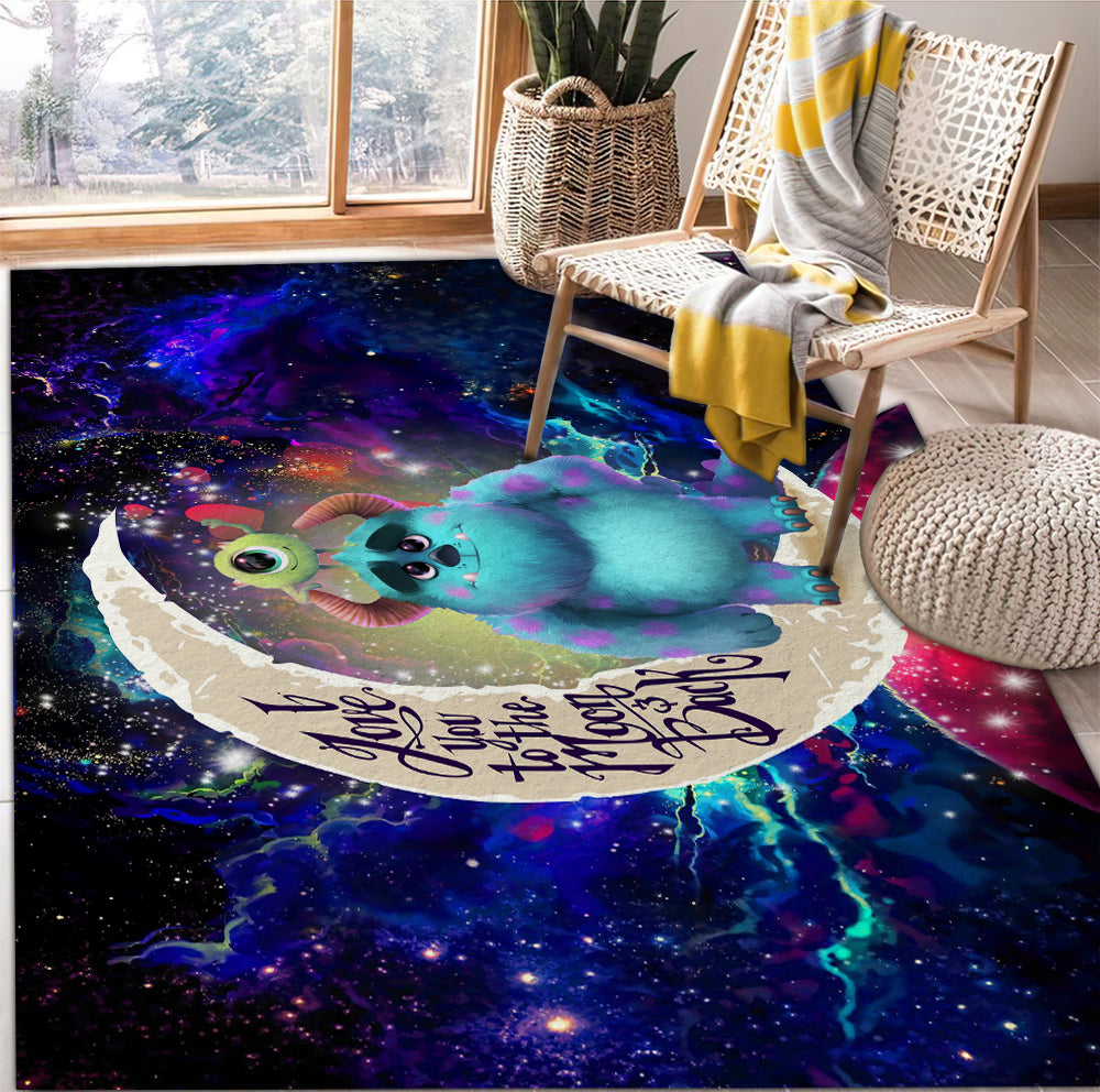 Monster Inc Sully Mike Love You To The Moon Galaxy Rug Carpet Decor