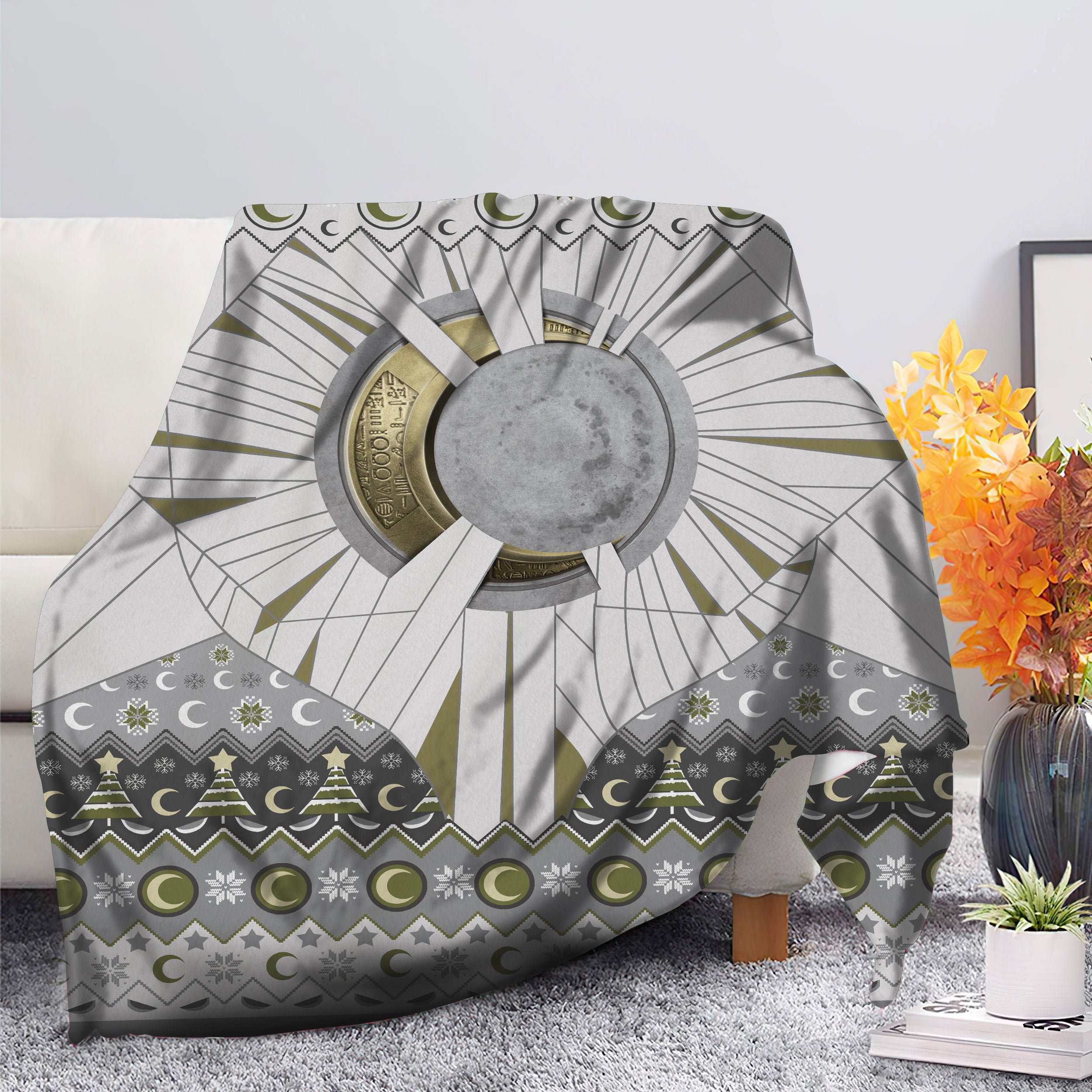 Moon Knight Christmas Blanket - Premium Ugly Holiday Throw Blanket