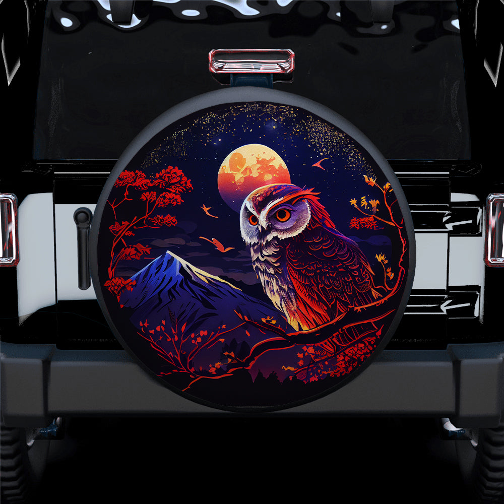 Owl Moon Night Sky Jeep Car Spare Tire Covers for Campers Gift