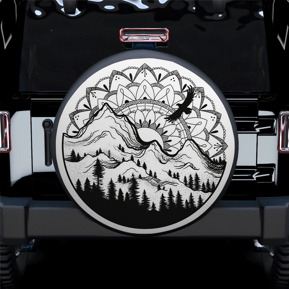 Mountain Forest Jeep Spare Tire Cover Gift for Campers and Travelers