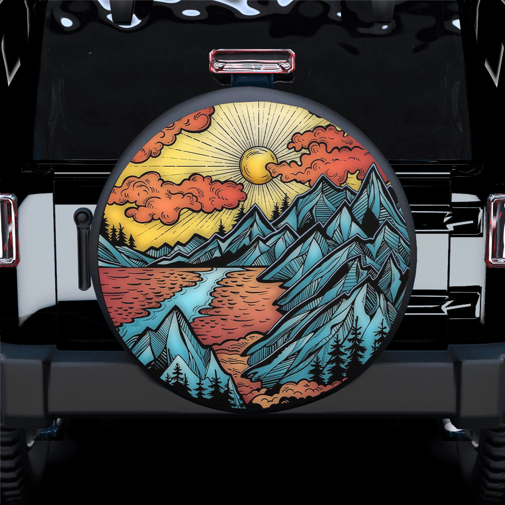 Mountain Is Calling Jeep Spare Tire Cover Gift for Campers