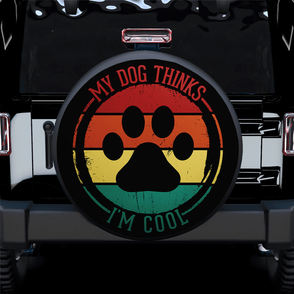 Cool Vintage Jeep Tire Cover Gift for Dog Lovers and Campers
