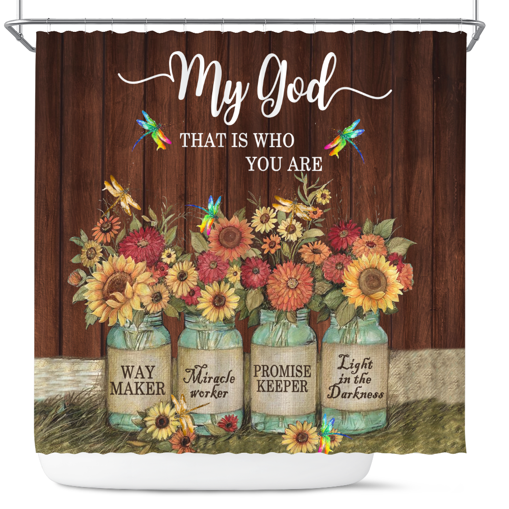 Who You Are Bible Verse Shower Curtain - Inspirational Home Decor