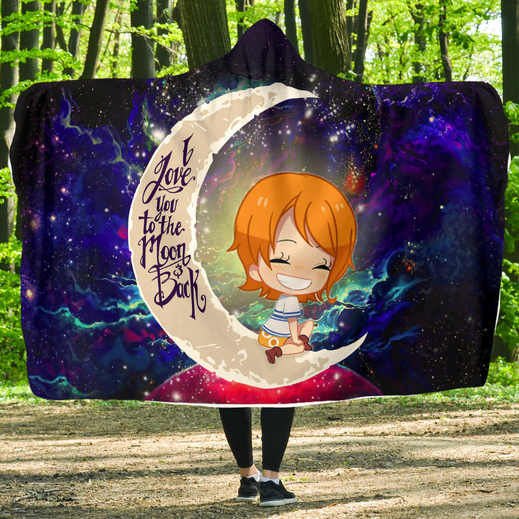 One Piece Nami Love You To The Moon Galaxy Hooded Blanket
