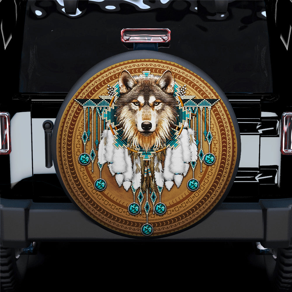 Native American Wolf Jeep Spare Tire Cover Gift for Campers