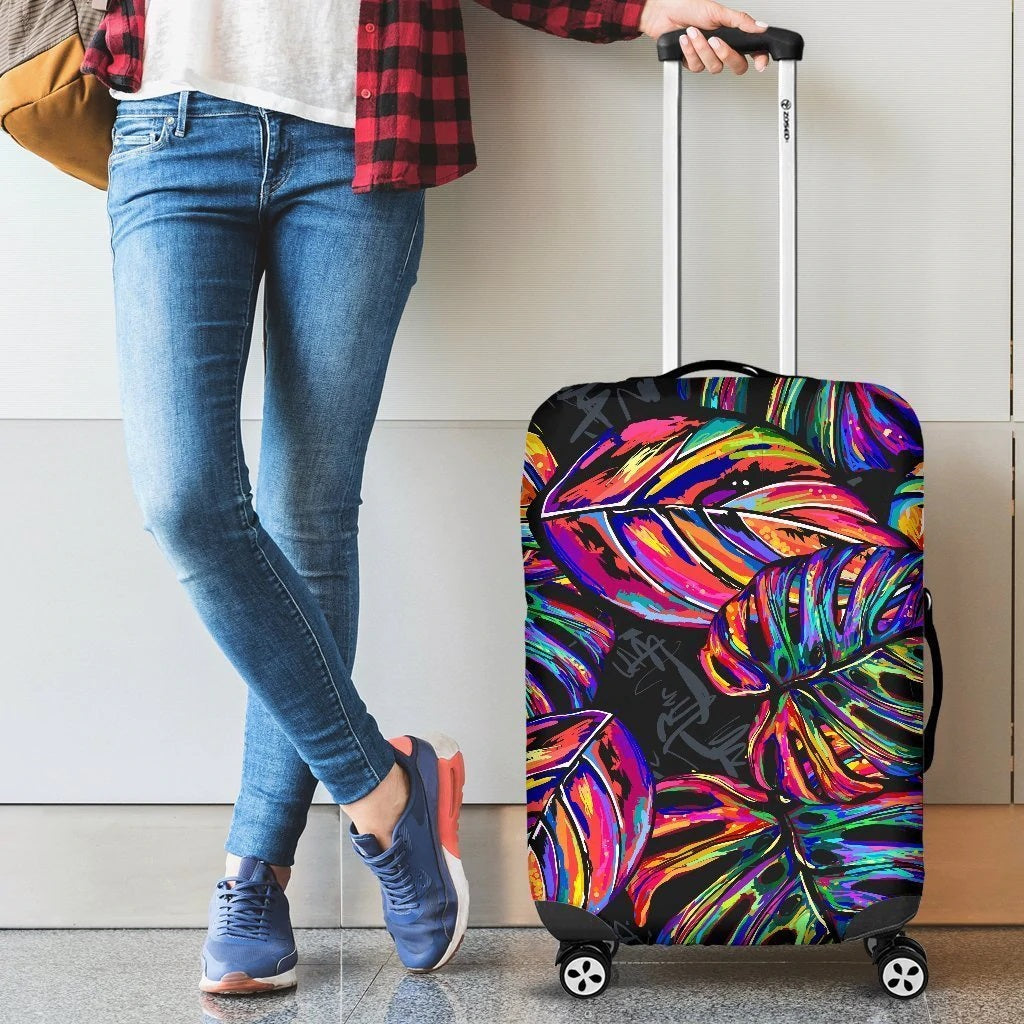 Tropical Palm Neon Color Luggage Cover Suitcase Protector