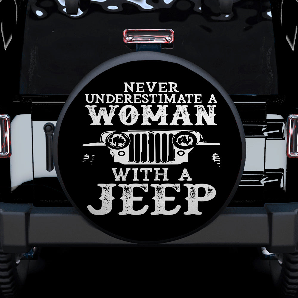 Jeep Spare Tire Cover Gift for Campers - Never Underestimate a Woman