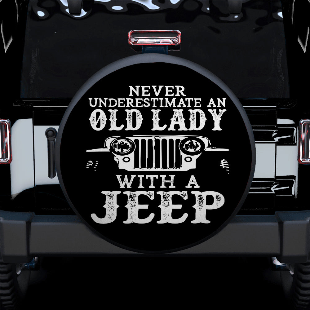 Old Lady Jeep Spare Tire Cover Gift for Campers - Durable Design