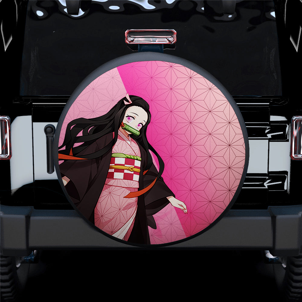 Anime Nezuko Demon Slayer Spare Tire Covers for Cars - Ideal Gifts for Campers