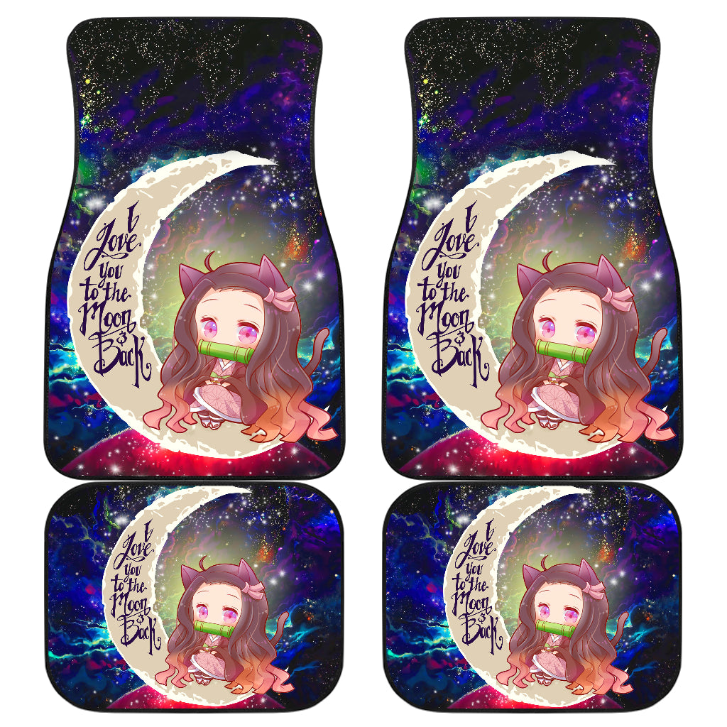 Nezuko Demon Slayer Galaxy Car Mats - Love You To The Moon Design