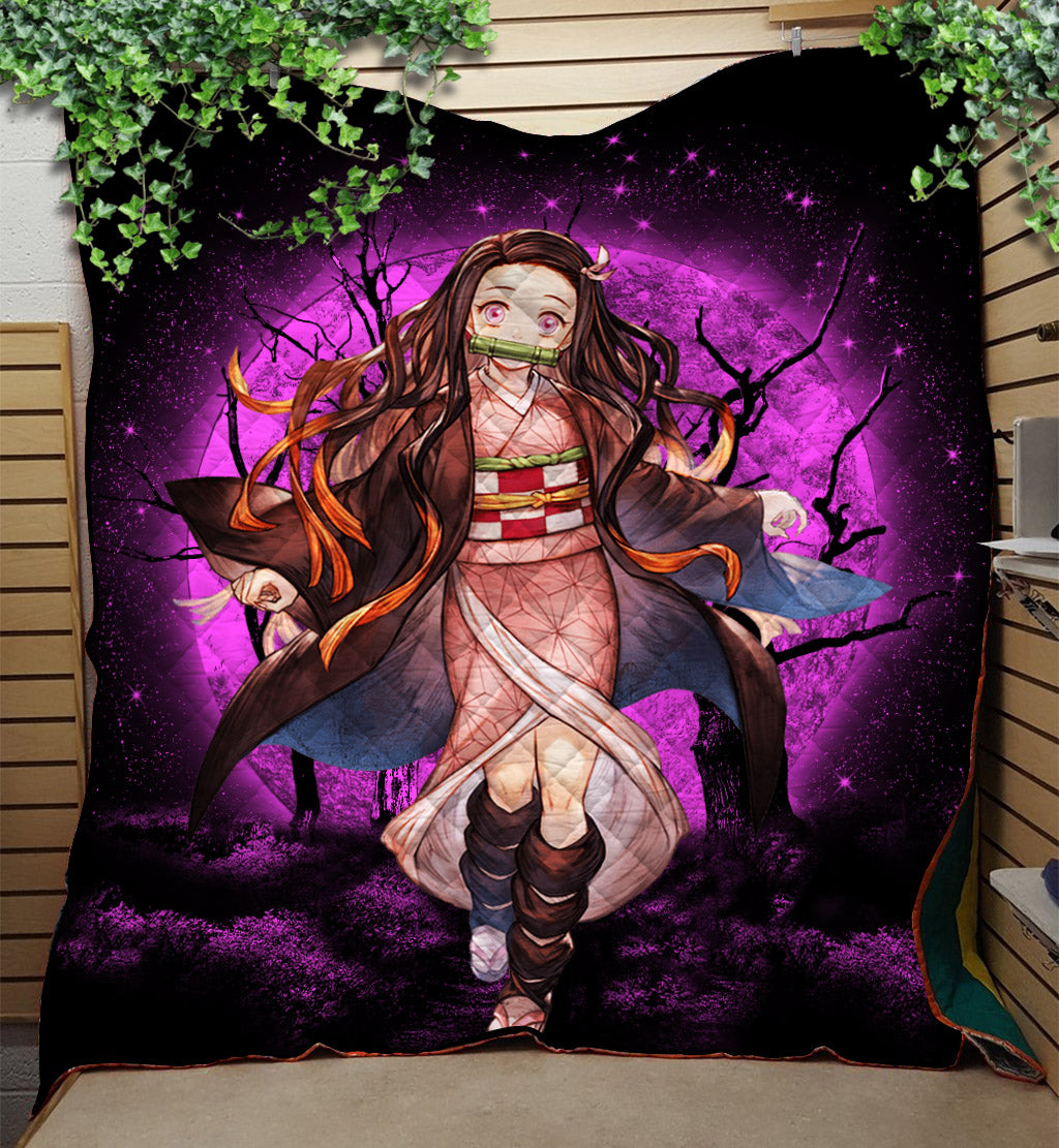 Nezuko Moonlight Quilt Blanket for Cozy Comfort and Warmth