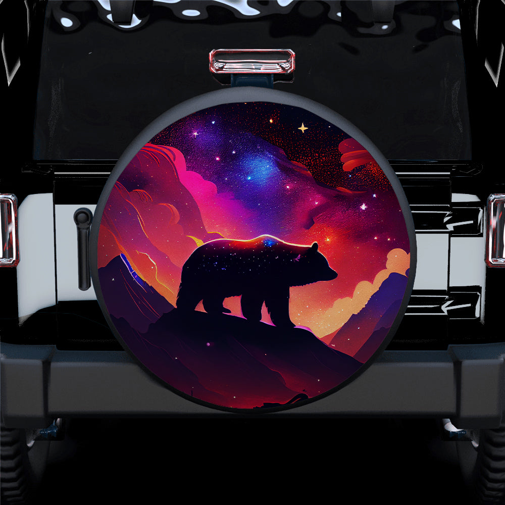 Starry Night Jeep Spare Tire Cover - Bear Design for Campers