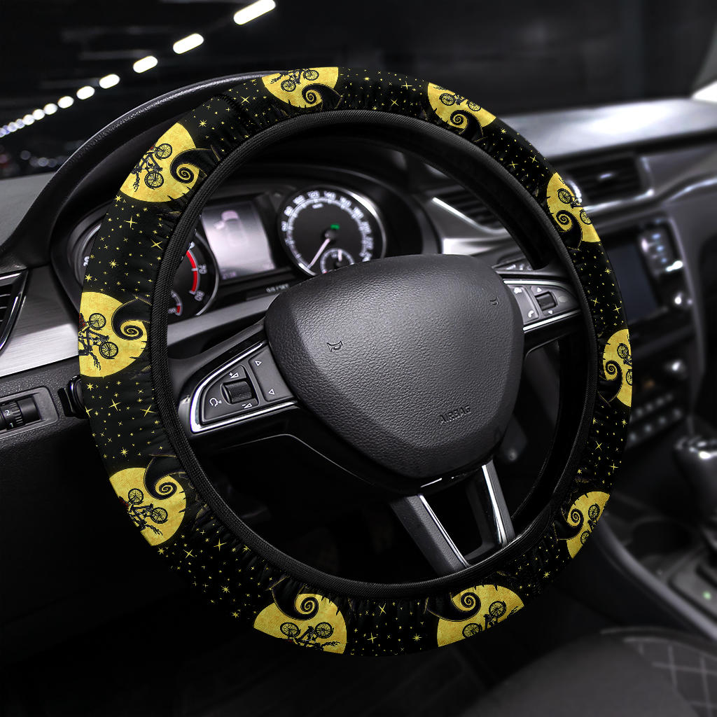 Nightmare Before Christmas Moon Sky Car Steering Wheel Cover Premium