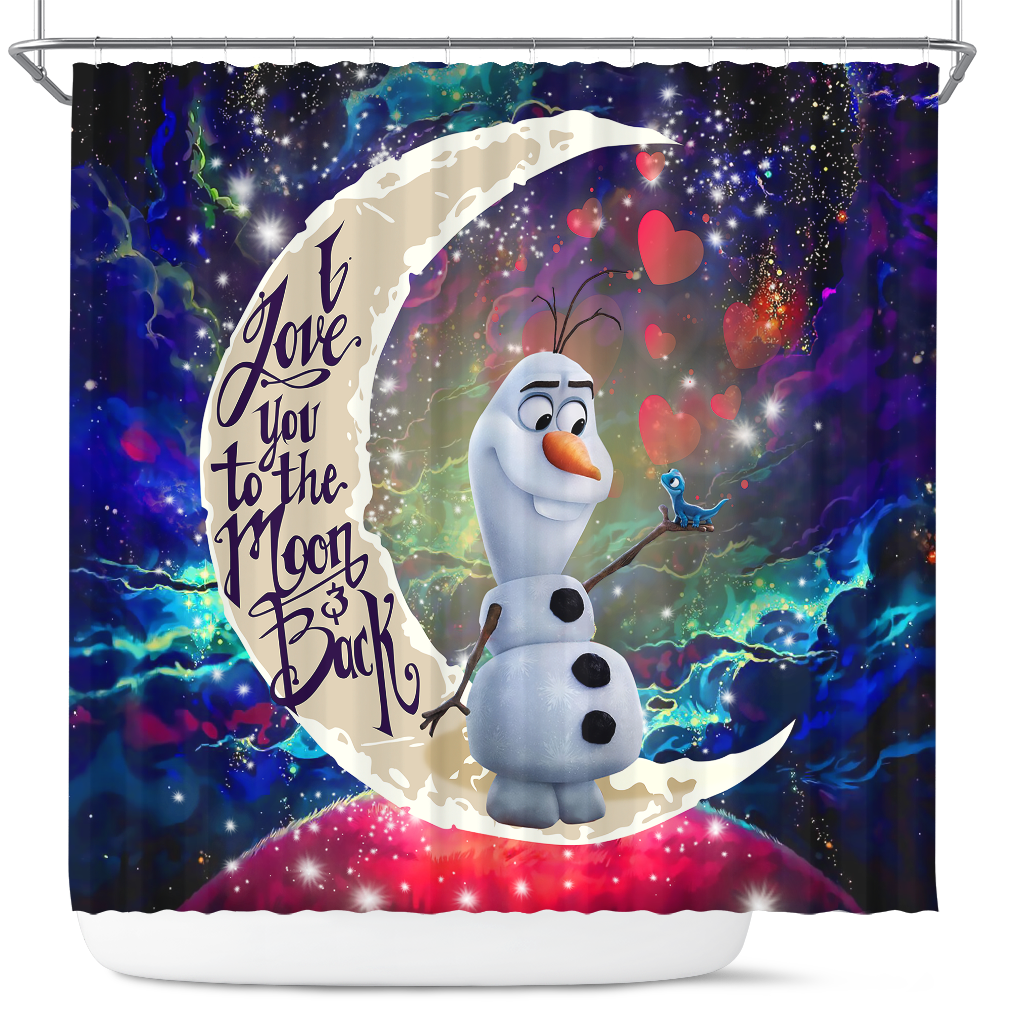 Olaf Frozen Love You To The Moon Galaxy Shower Curtain 70x72 inches