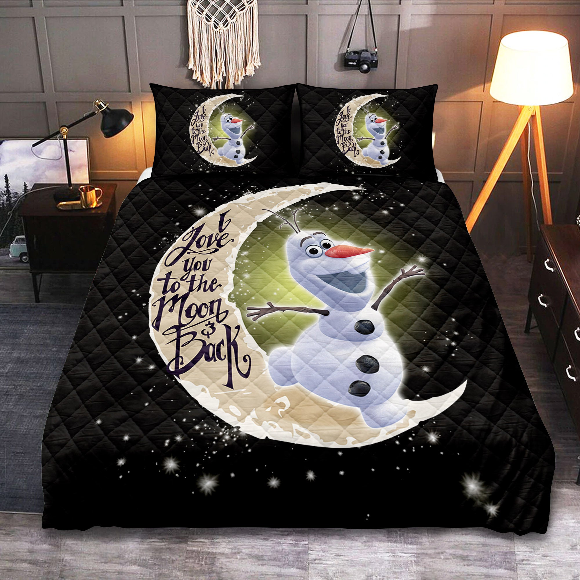 Olaf Quilt Bed Set - To The Moon Themed Bedding Collection