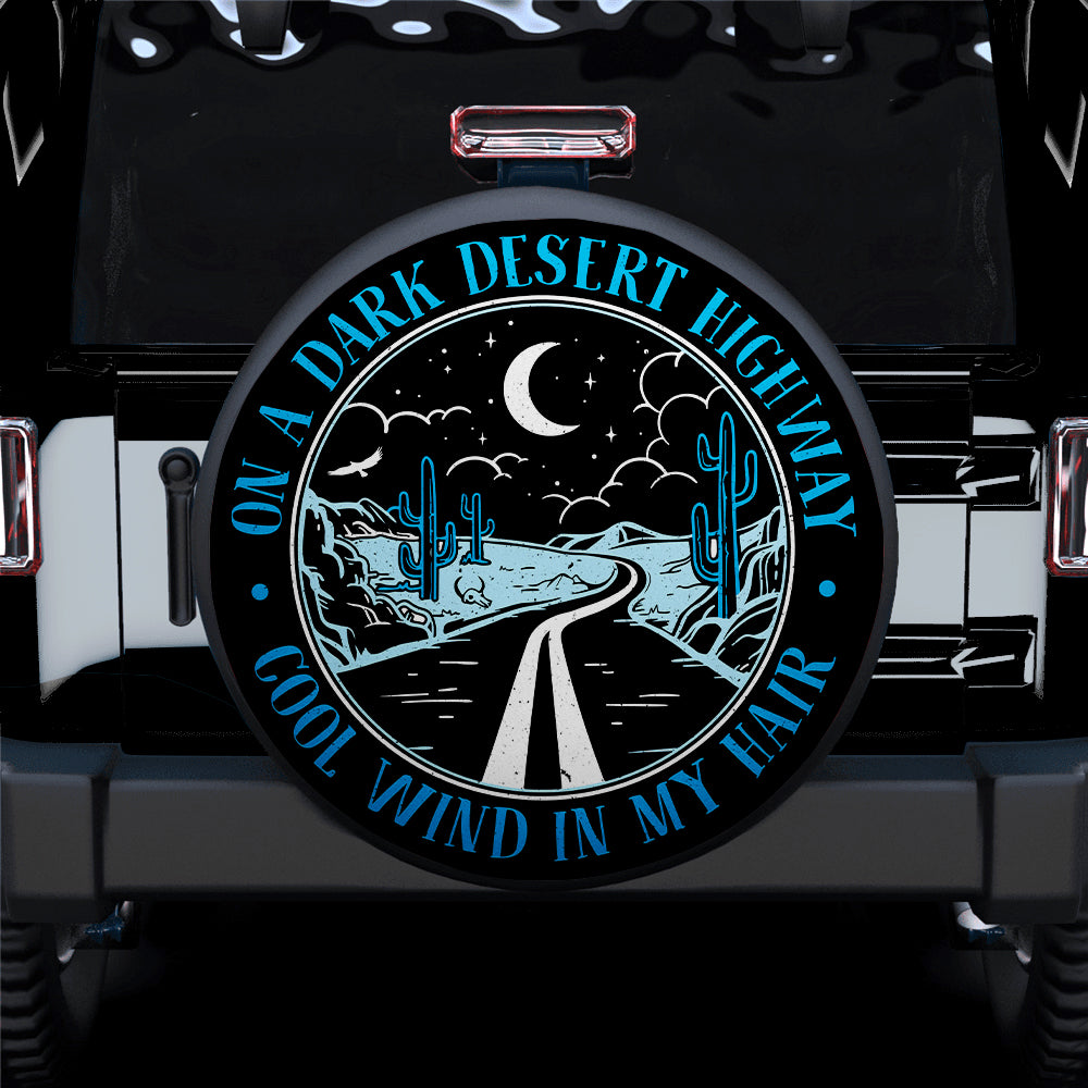 Blue Jeep Spare Tire Cover for Campers - Dark Desert Highway Design