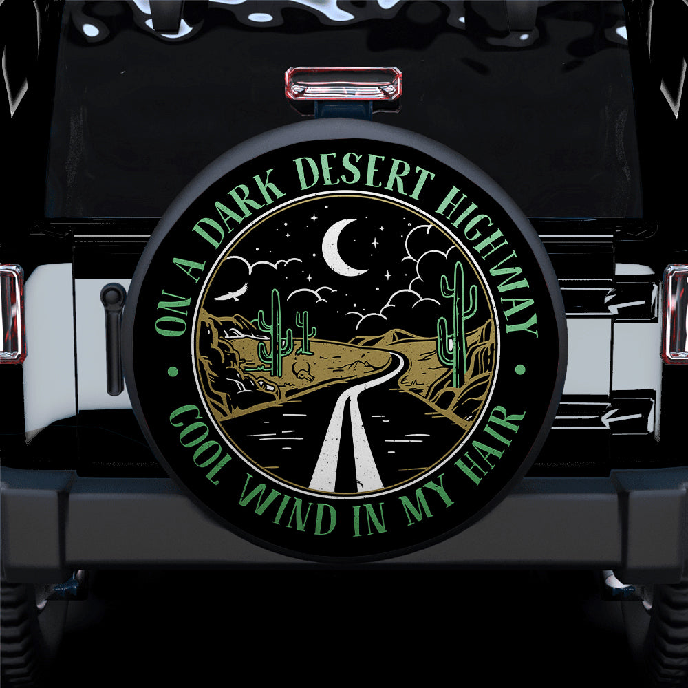 Green Jeep Spare Tire Covers for Campers - On A Dark Desert Highway