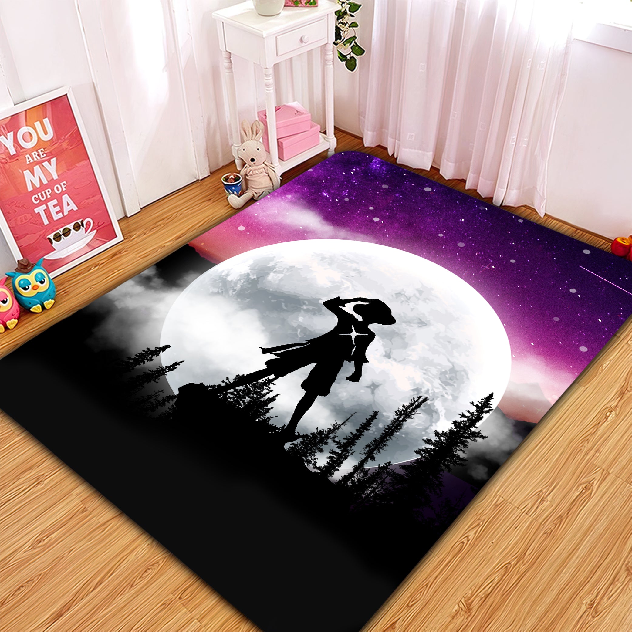 One Piece Moon Night Decorative Rug for Home Room Decor