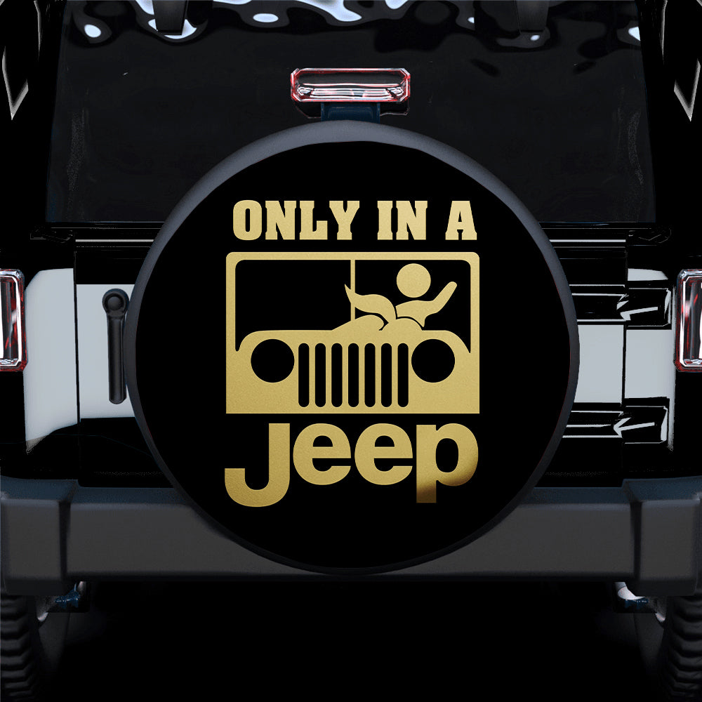 Funny Couple Jeep Car Spare Tire Covers Gift for Campers