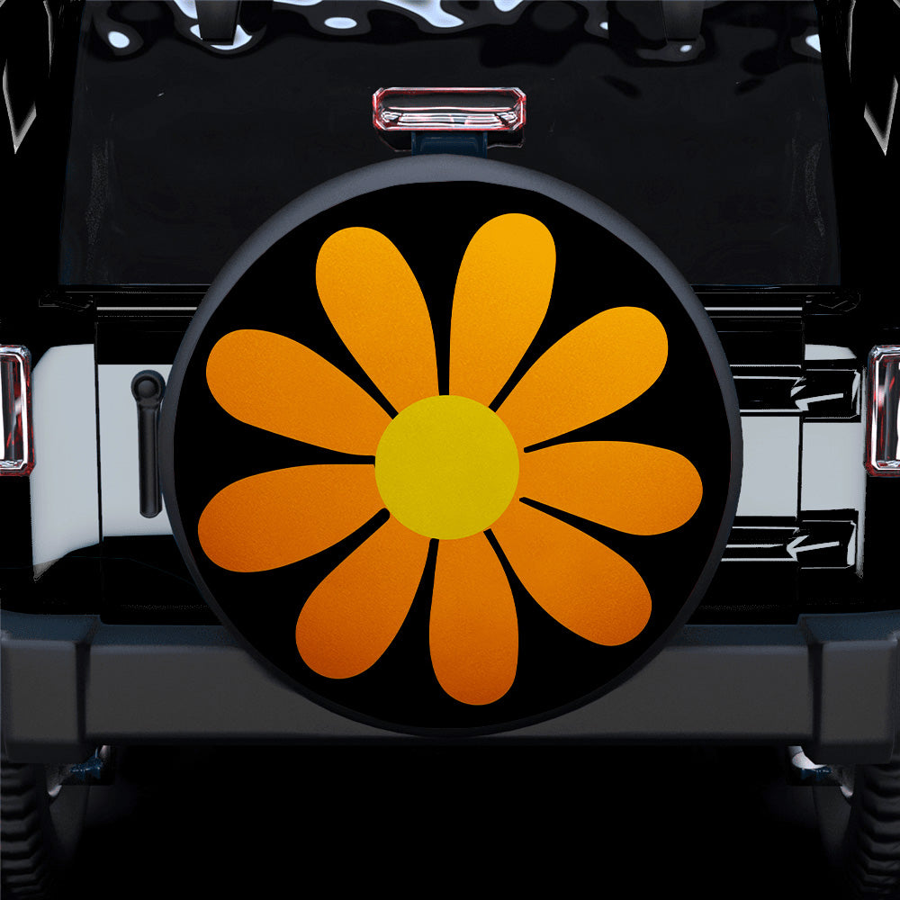 Orange Daisy Flower Spare Tire Cover for Jeep - Gift for Campers