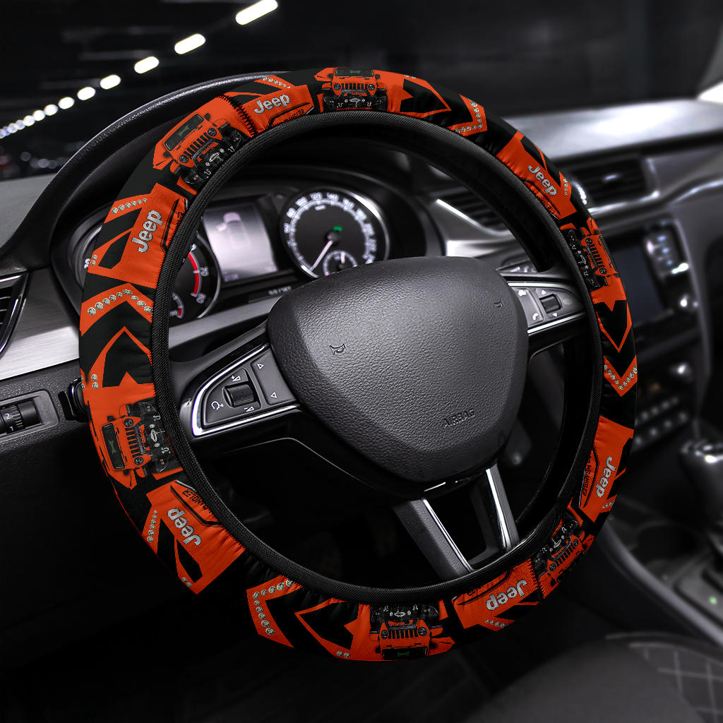Orange Jeep Steering Wheel Cover for Cars - Model