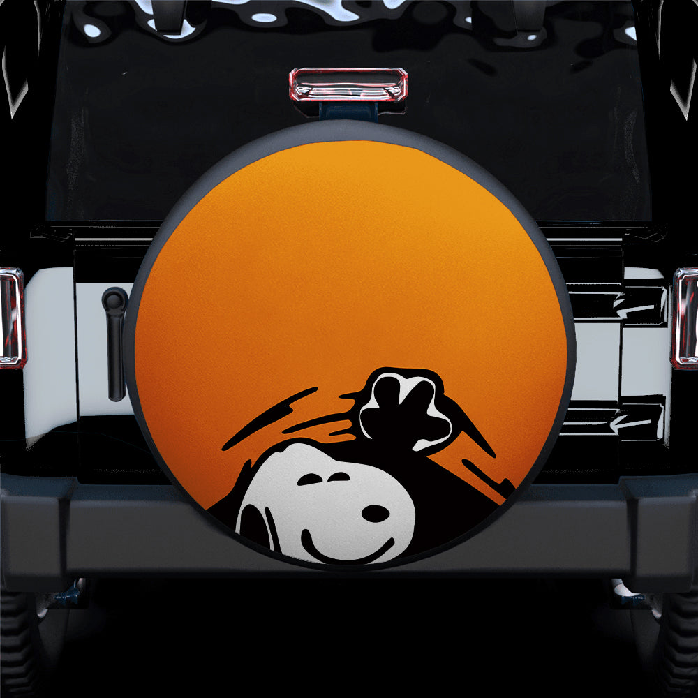 Funny Orange Snoopy Jeep Spare Tire Covers Gift for Campers