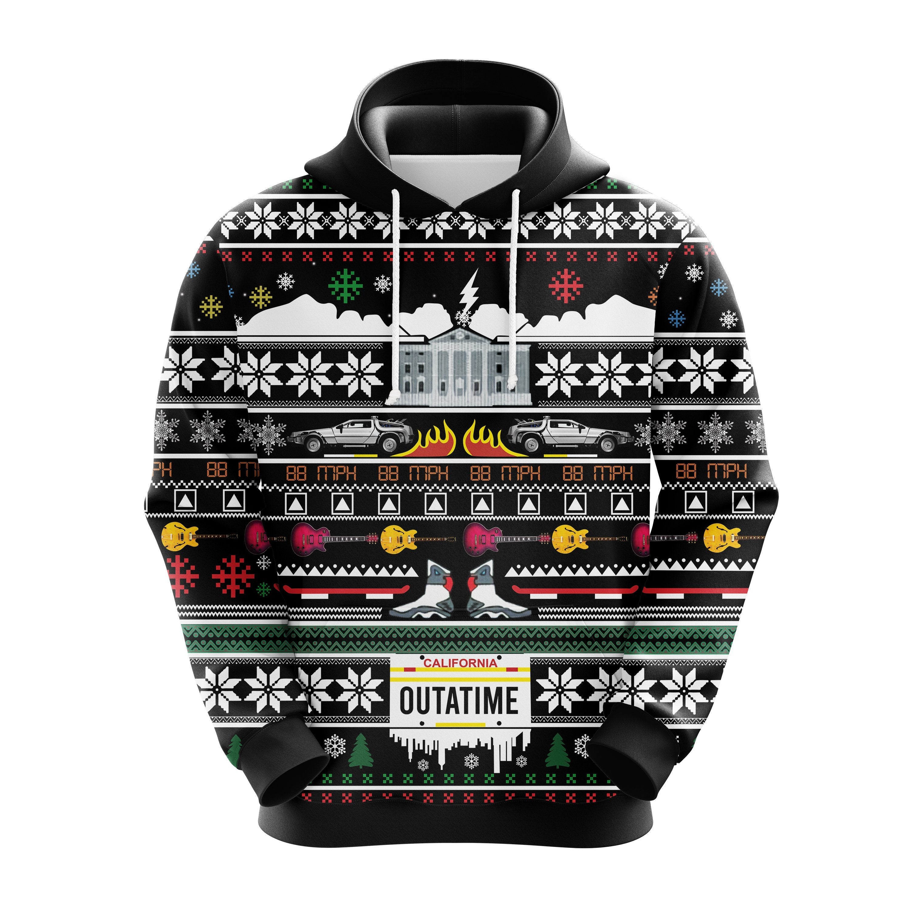 Outatime Christmas Hoodie Cute Noel Mc Ugly Sweater Gift Idea