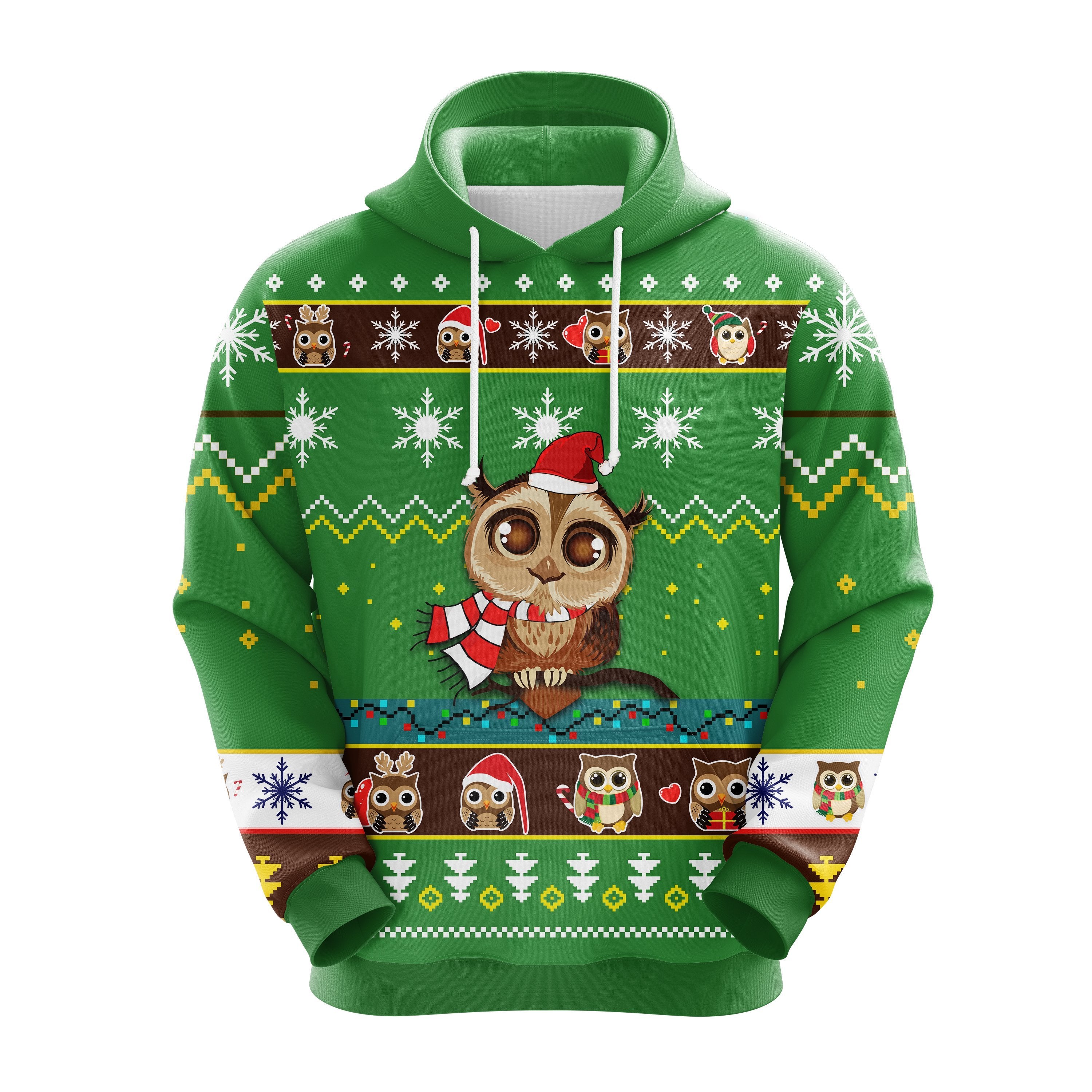 Cute Owl Christmas Hoodie - Unique Gift Idea for Thanksgiving