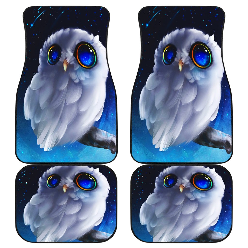 Owl Car Mats Set of 4 for Front and Back Seat Protection