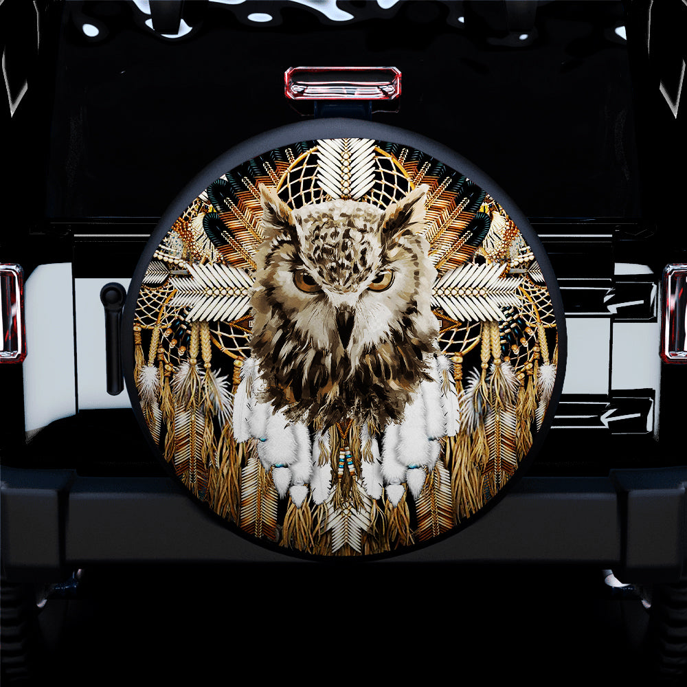 Owl Jeep Spare Tire Cover Gift for Campers and Outdoor Enthusiasts