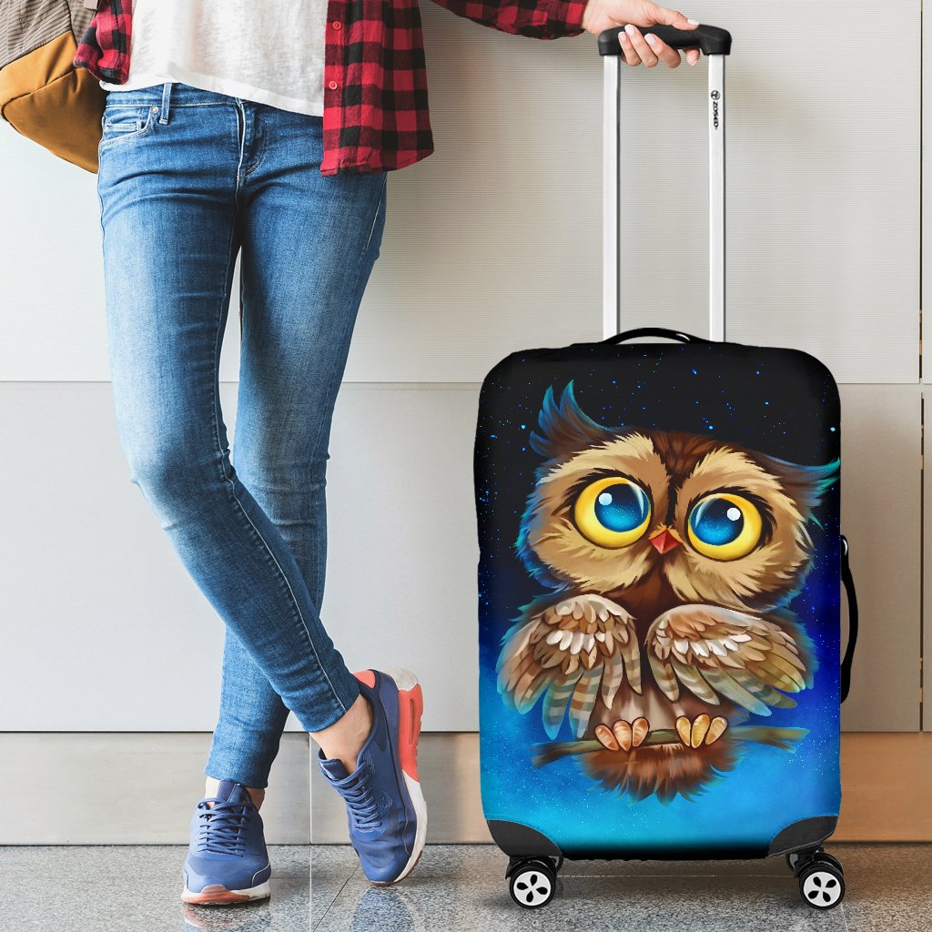Owl Pattern Travel Luggage Cover Suitcase Protector 2 Pack