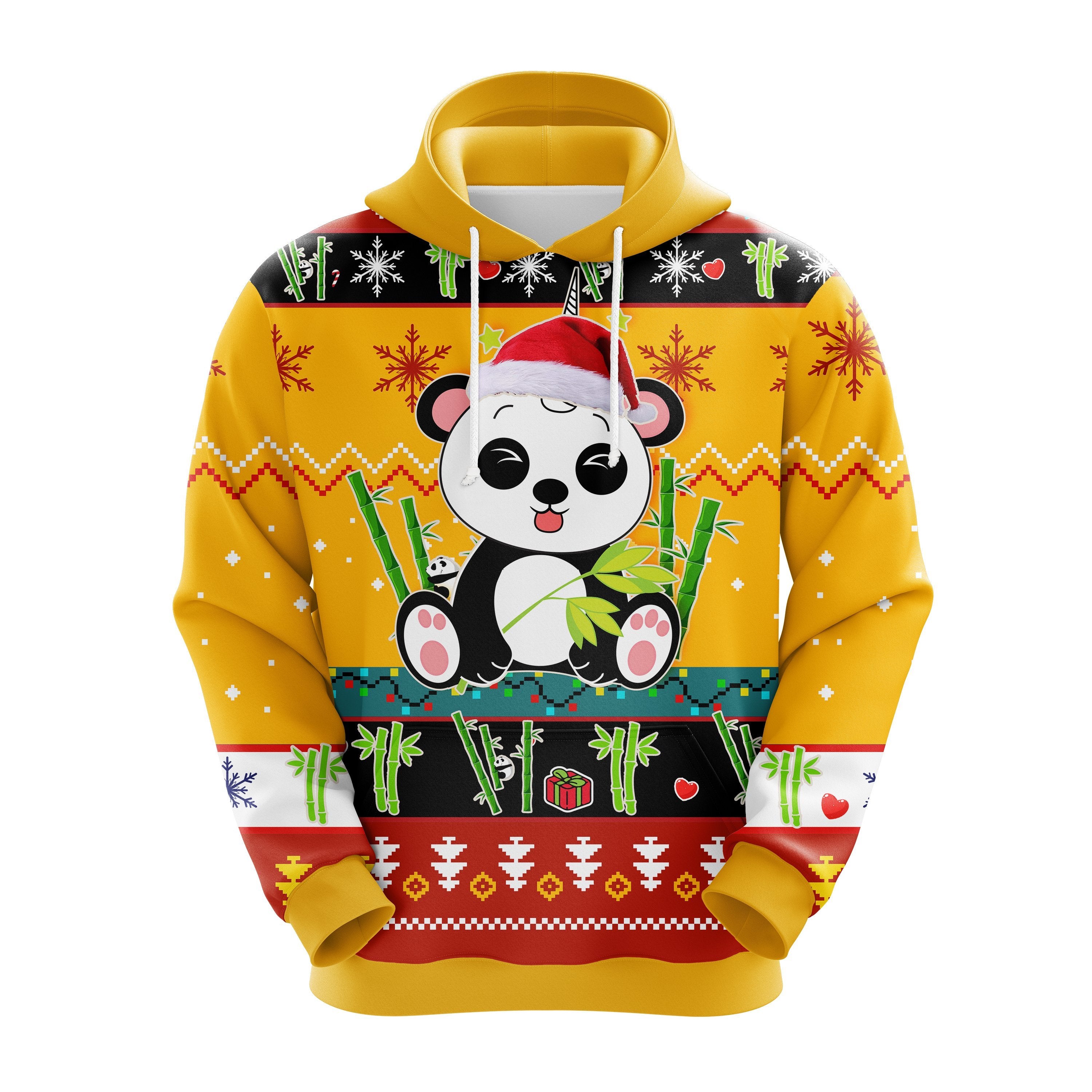 Cute Panda Christmas Hoodie - Perfect Gift for Thanksgiving & Noel