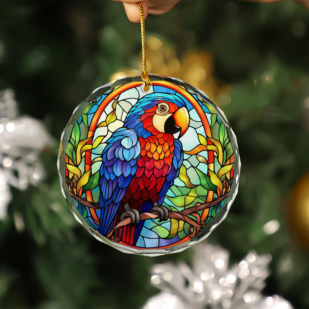 Colorful Parrot Stained Glass Ornament Ideal Christmas Holiday Gift