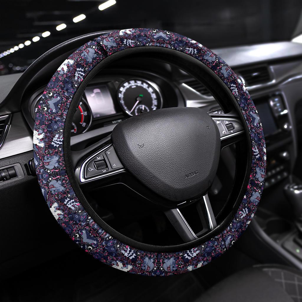 Luxury Black Pokemon Pattern Car Steering Wheel Cover 7212