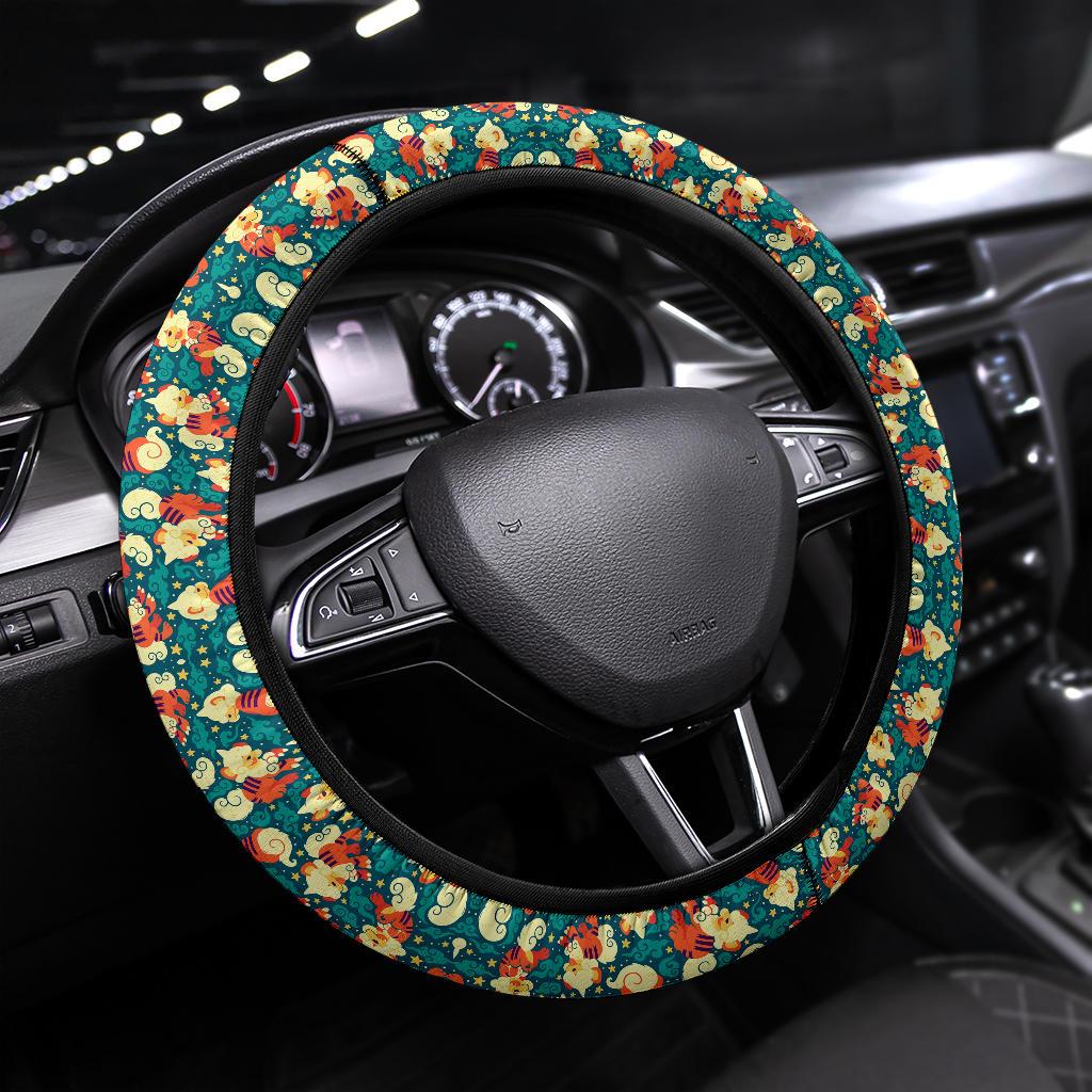 Cute Fire Pokemon Pattern Car Steering Wheel Cover 3