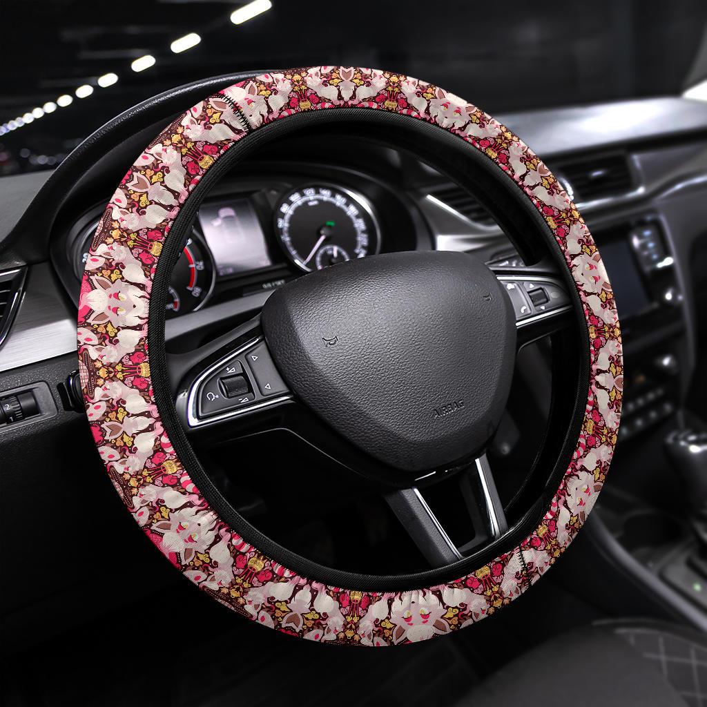 Red Fox Pokemon Pattern Car Steering Wheel Cover Pattern