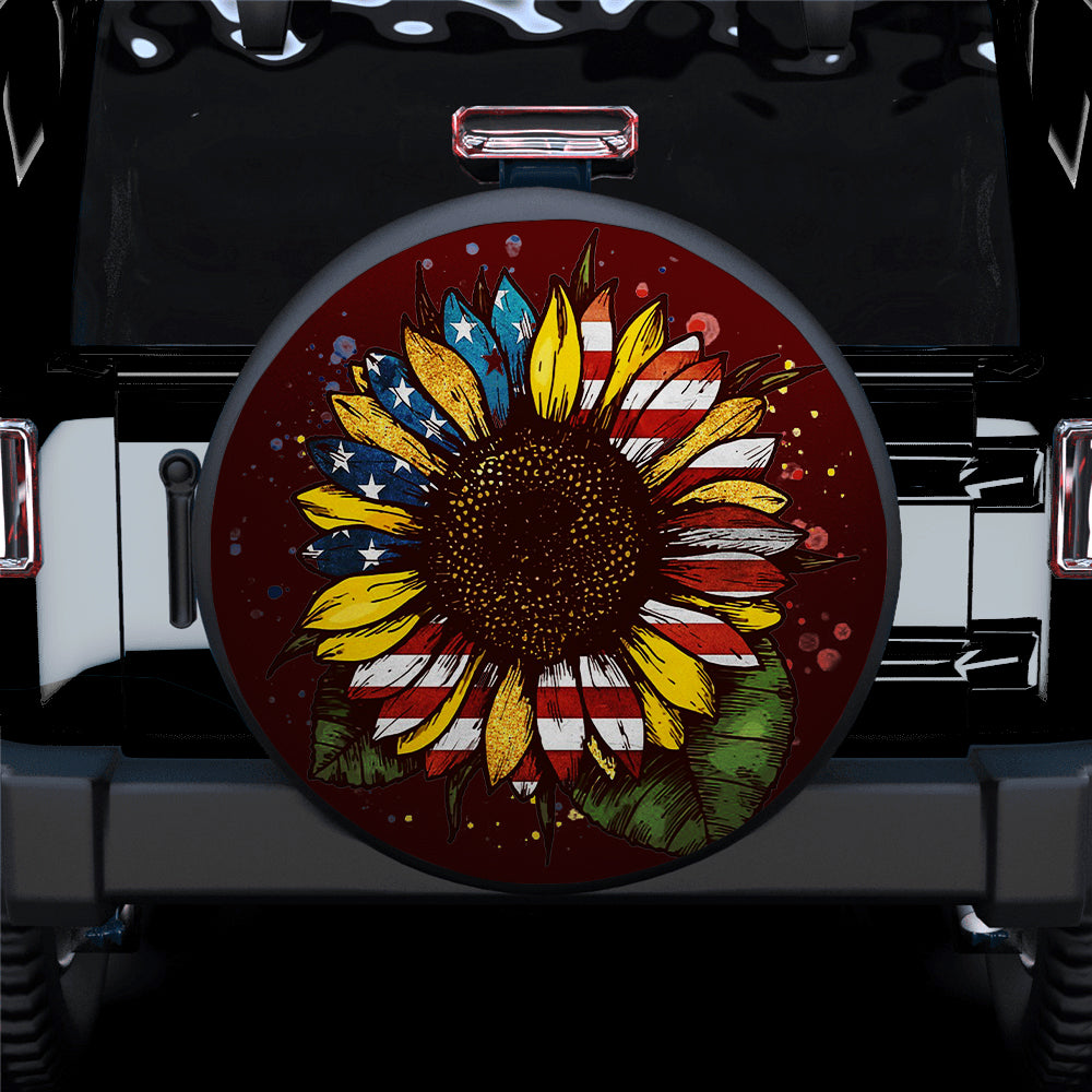 Sunflower Peace Jeep Tire Cover Gift for Campers and Adventurers